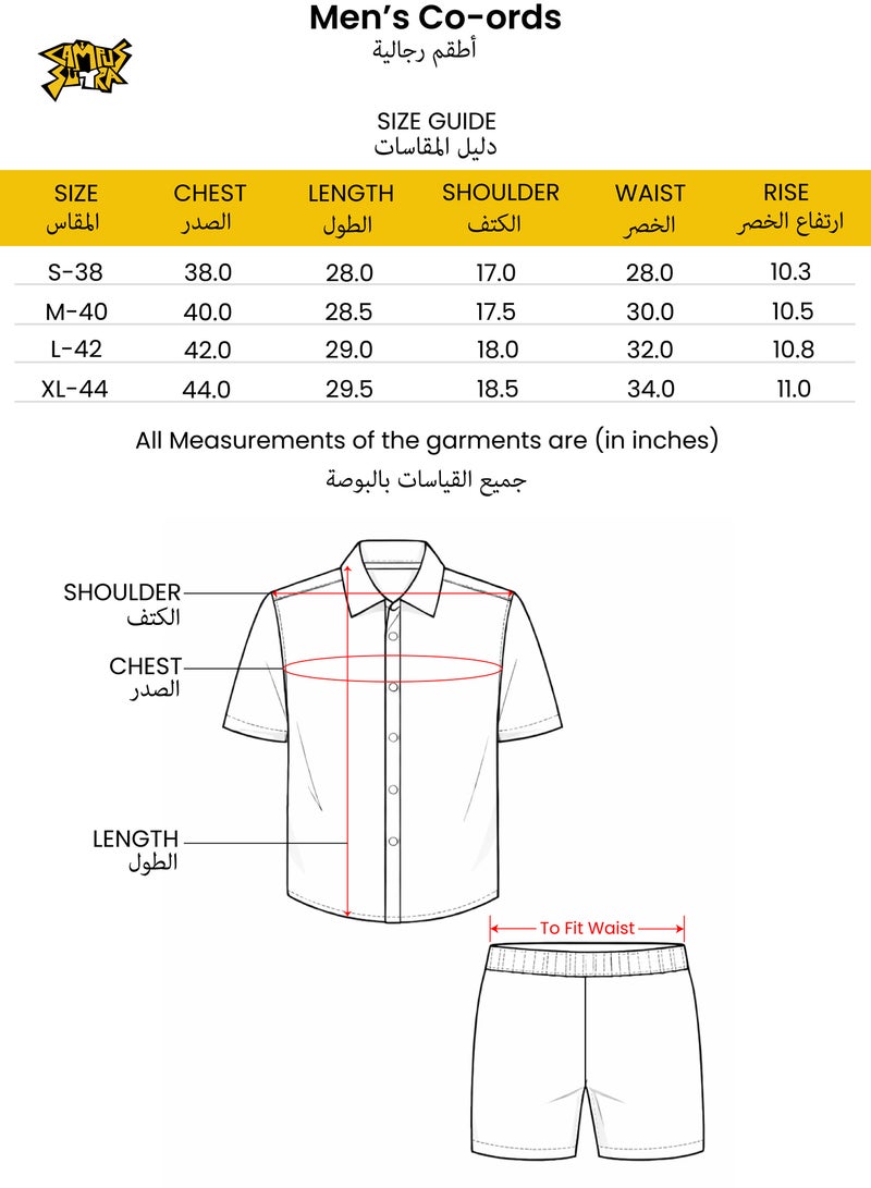 Campus Sutra Men's Chocolate Brown Crease-Box Co-Ord Set For Casual Wear | Spread Collar | Short Sleeve | Button Closure | Co-Ords Crafted With Comfort Fit For Everyday Wear - Image 4
